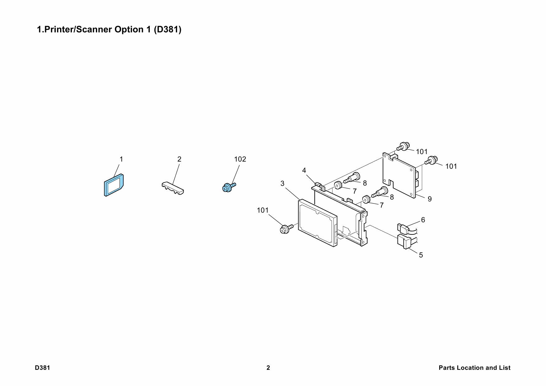 RICOH Options D381 PRINTER-SCANNER-OPTION-TYPE-5000 Parts Catalog PDF download-2